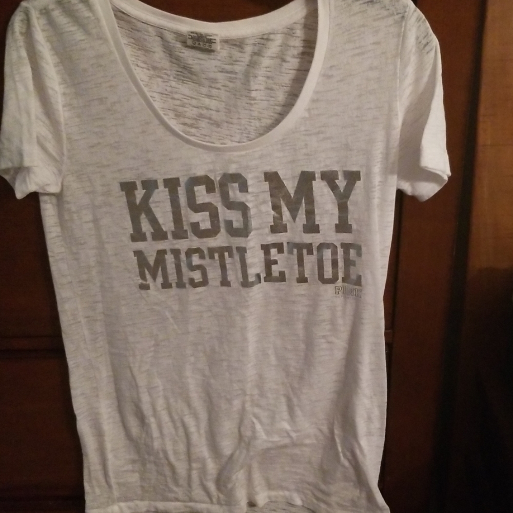 Kiss My Mistletoe PINK Brand Tee